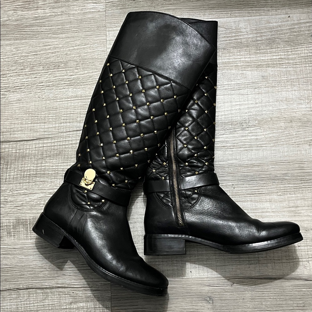 Michael Kors Black Quilted Leather Boots
